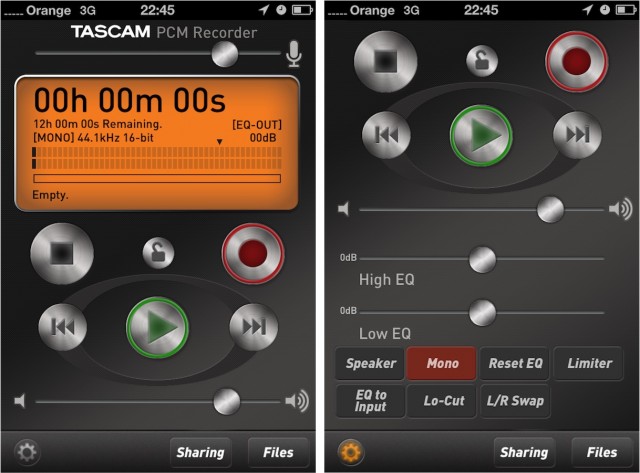 Tascam PCM recorder 640x473 Tascam PCM Recorder App : Not exactly a sound app