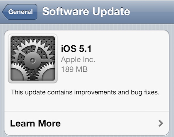 iOS 5.1 software update iOS 5.1 For iPhone 4S, 4, 3GS, iPad And iPod touch Download Links