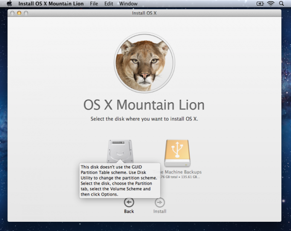 Install OS X Mountain Lion 3 600x477 Mountain Lion Installer ScreenShots