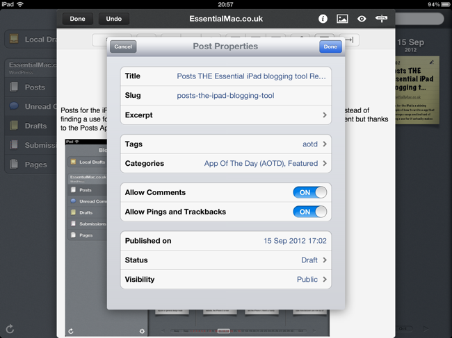 1249ACBB 2CD1 4884 A578 E589D58D32D9 Posts THE Essential iPad blogging tool Reviewed
