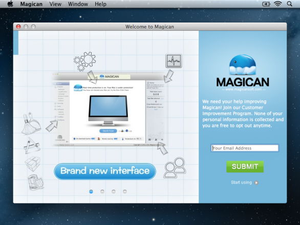 Magican Boot Screen 586x440 Magican 1.3.1 Review : Helping Clean Your Mac & Protect Against Mac Trojans