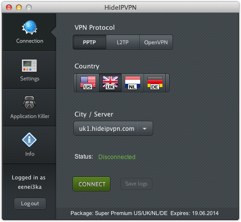 HideIPVPN Connection HideIPVPN Review: View TV from Anywhere To Anywhere