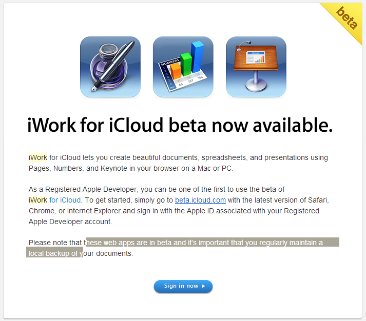 iwork for icloud invite iWork for iCloud beta Now Available For Registered Developers.