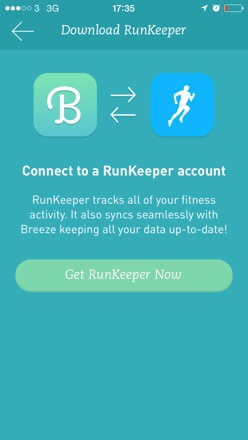 20140721 174530 63930507 Finally. Breeze the pedometer app synchs with runkeeper.