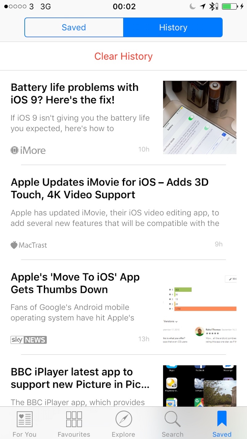 Apple News Saved History Apple News.  Basically Safari Reader View In Reverse