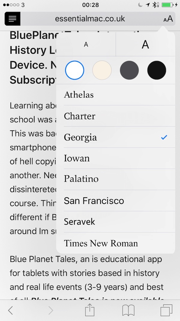 Apple Safari Fonts Apple News.  Basically Safari Reader View In Reverse