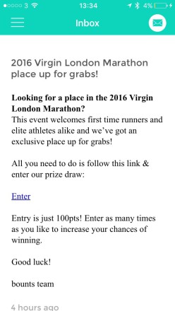 Bounts Virgin London Marathon Entry Draw 248x440 Bounts Review : Get Paid For Walking
