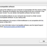Max OS X Lion Install Incompatble software warning 150x150 Mac OS X lion Installation Screen Shots (Golden Master: 11A511)