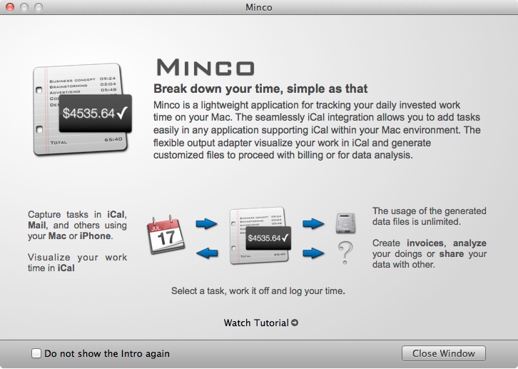 Minco - Introduction Screen