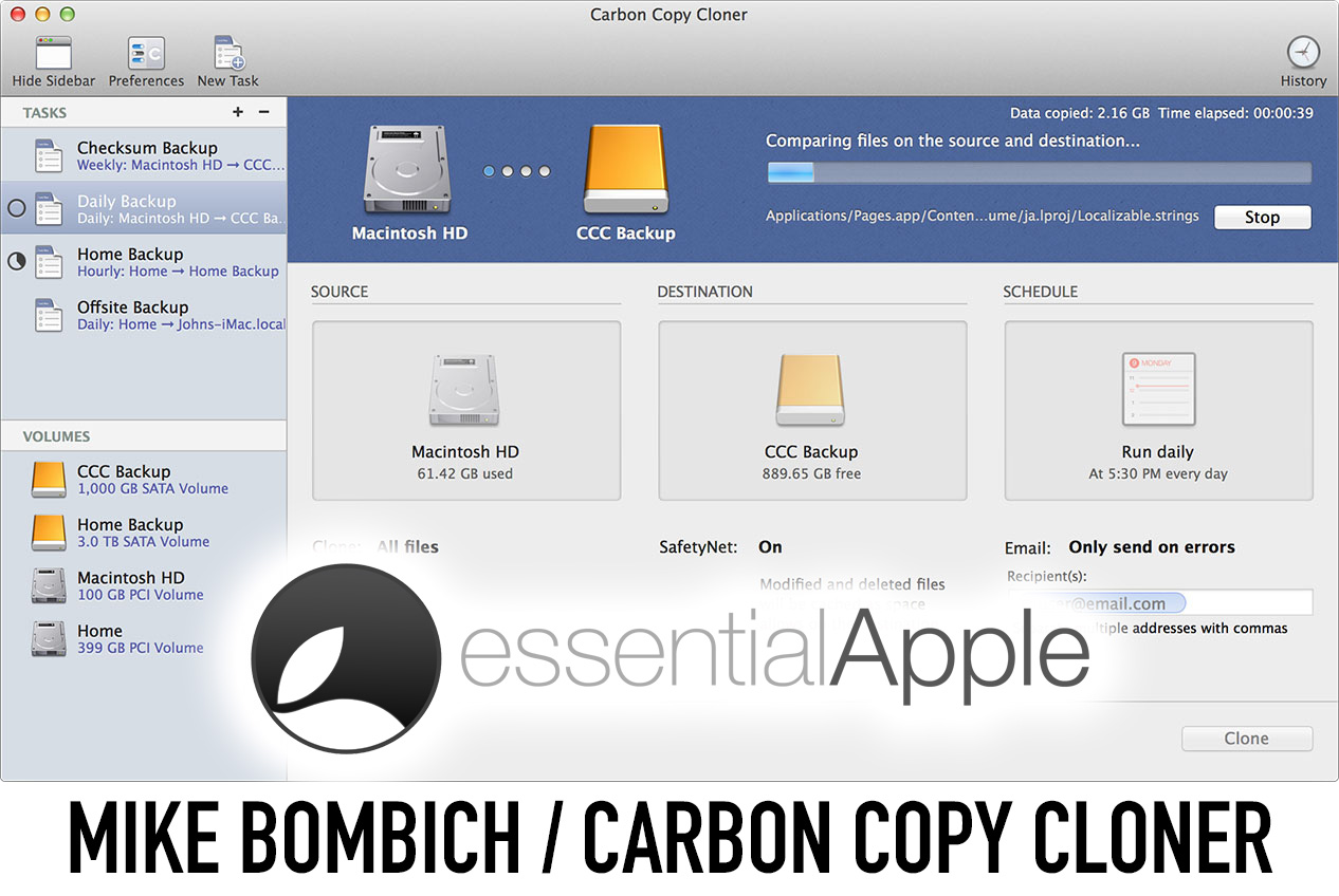 Mike Bombich Carbon Copy Cloner